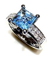 Anillo Sommer Mujer Anello Acquamarina in Oro blanco Acquamarina 1.65 Ct ACQ CT 1.65 DIA CT 0.20 DNG - ACQ CT 1.65 DIA CT 0.20 DNG